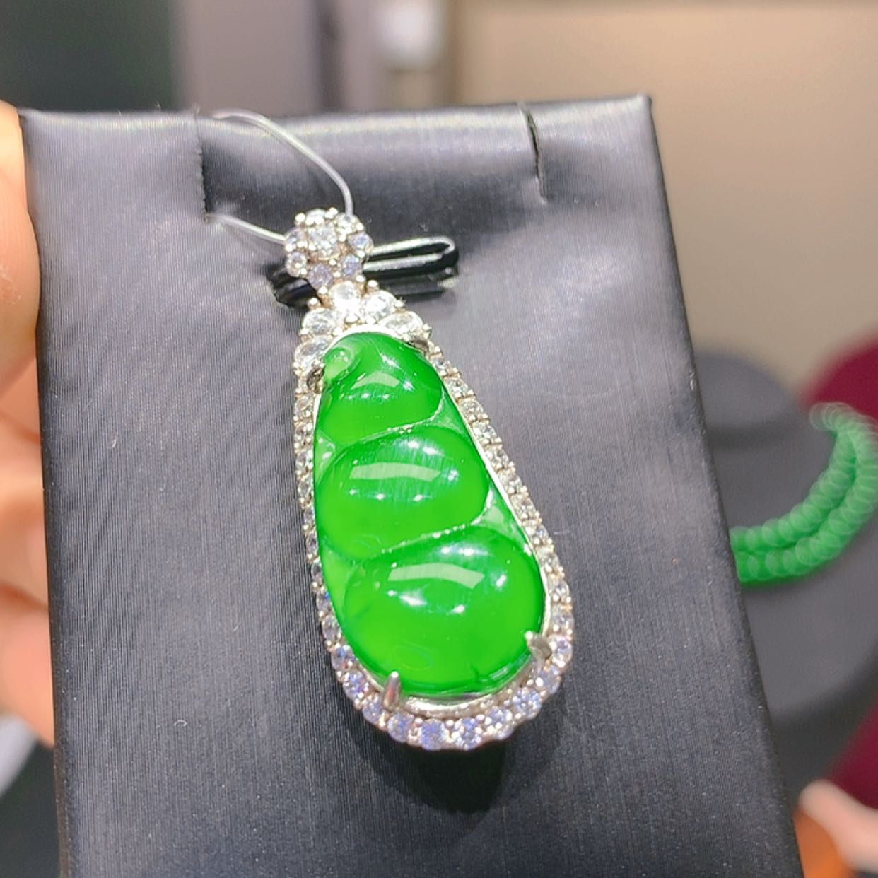 【闪购商品】翡翠银S925镶嵌颈饰9柒姐