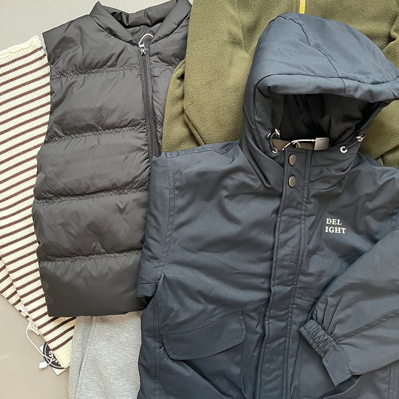 Q1887#RP-8918121636棉衣（绿色+灰色）品牌童装