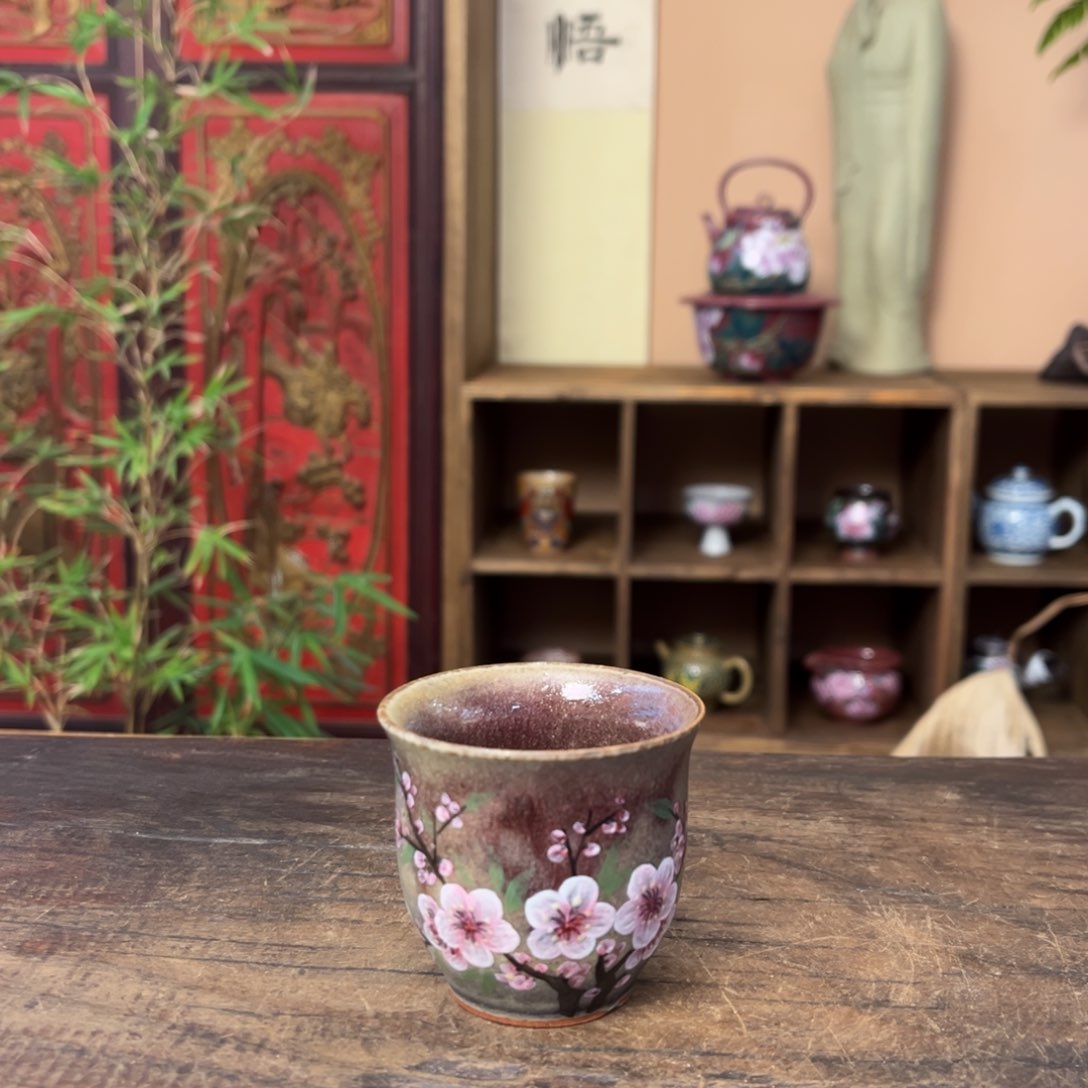 杯柴烧手工手绘陶瓷