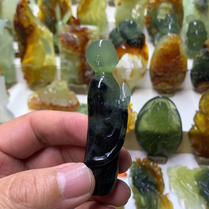 蛇纹石玉珠宝半成品未镶嵌