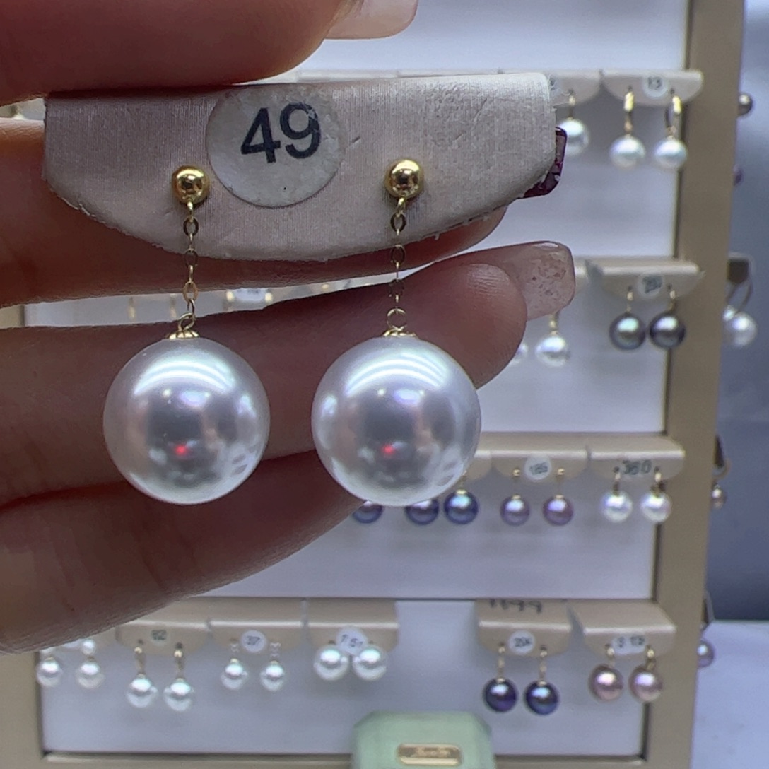 淡水珍珠耳饰18K金镶嵌