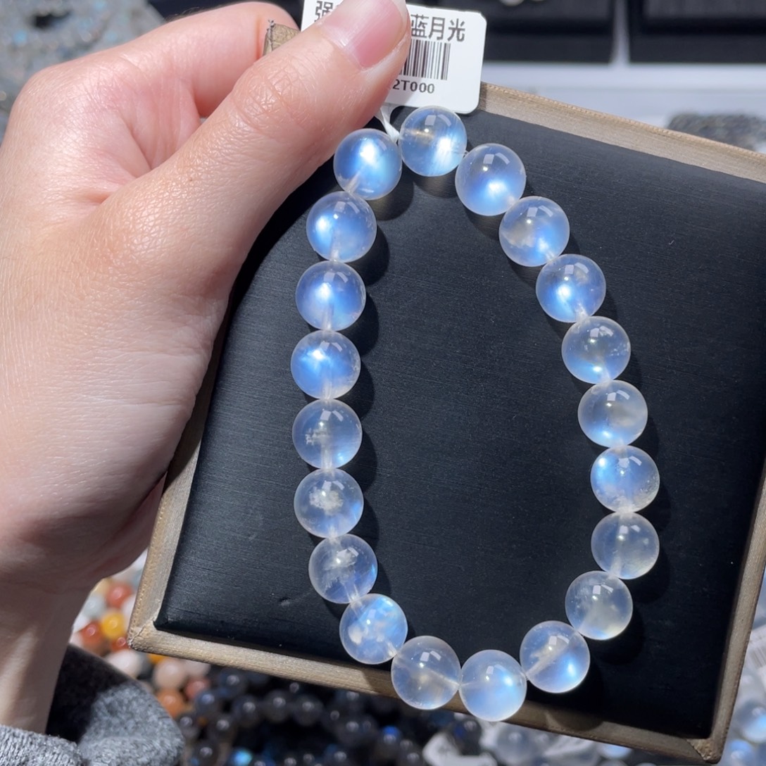 未镶嵌长石手串蓝月光10m+