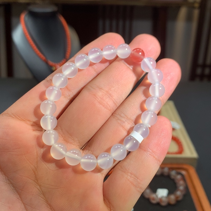 未镶嵌单圈玛瑙/玉髓8mm➕荔枝冻