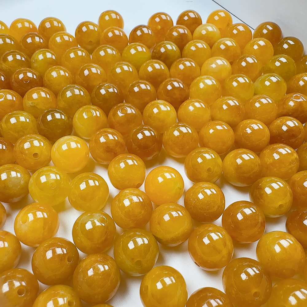 天然缅料A货 冰糖黄 12mm 发一