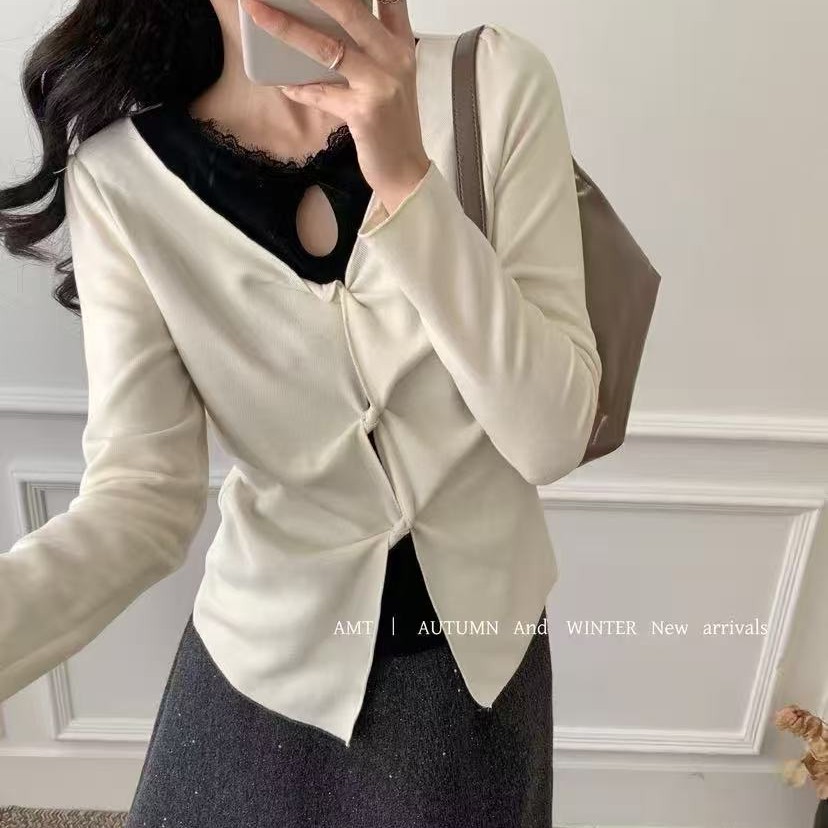 假两件纽结打底9315