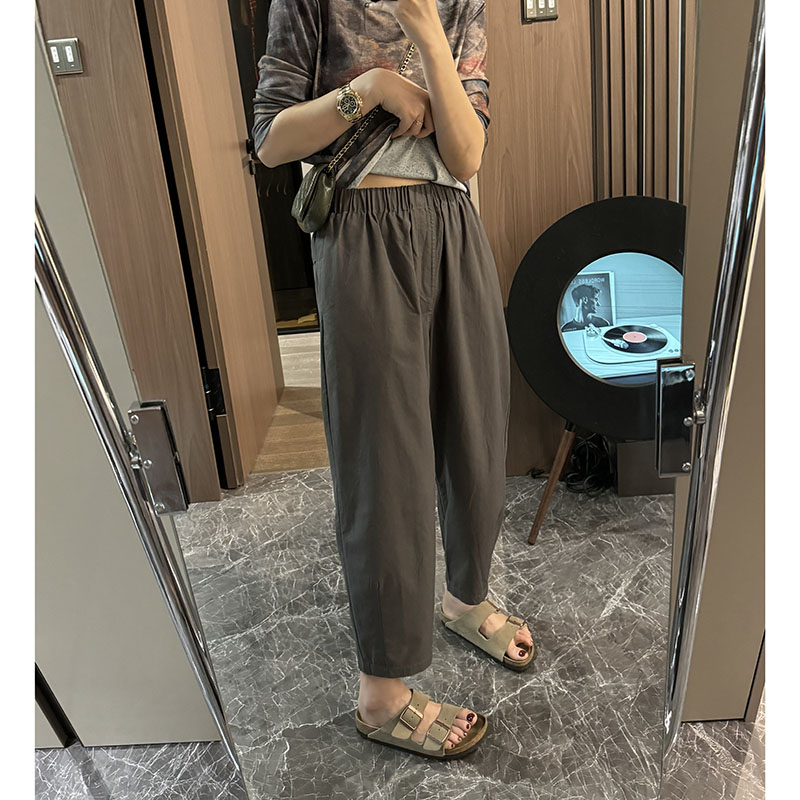 咔呐咪~显瘦遮肉薄款九分裤洋气时尚百搭休闲裤