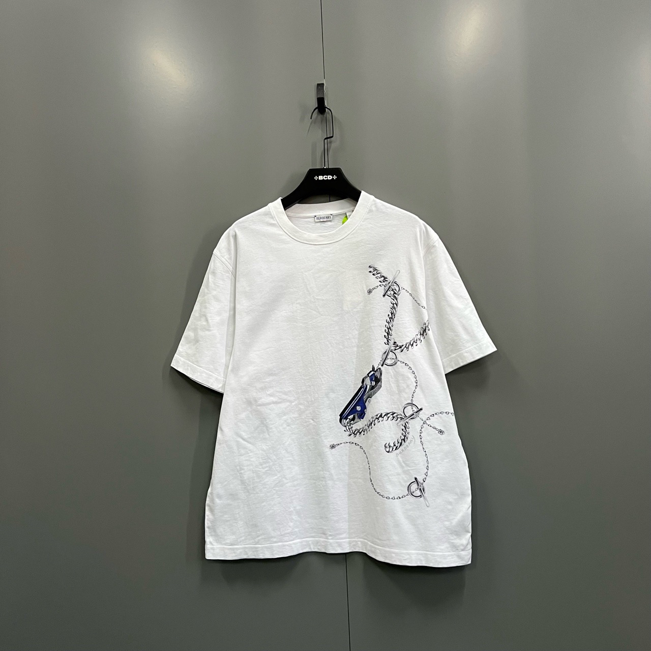 95新 BURBERRY/博柏利 (ll) 巴宝莉 马术骑士图案印花短袖 XXL码