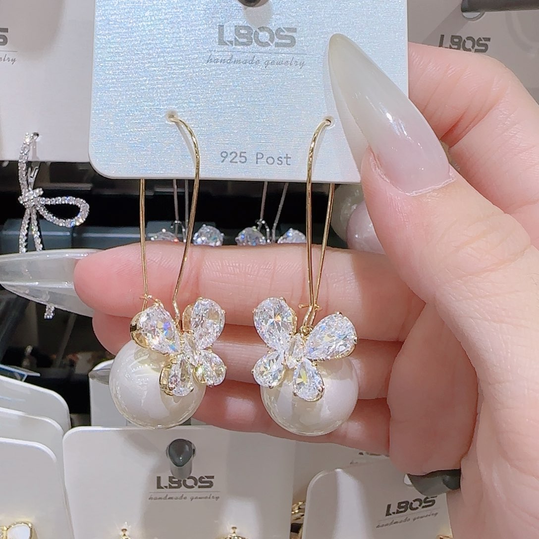 锆石铜合金925银耳环