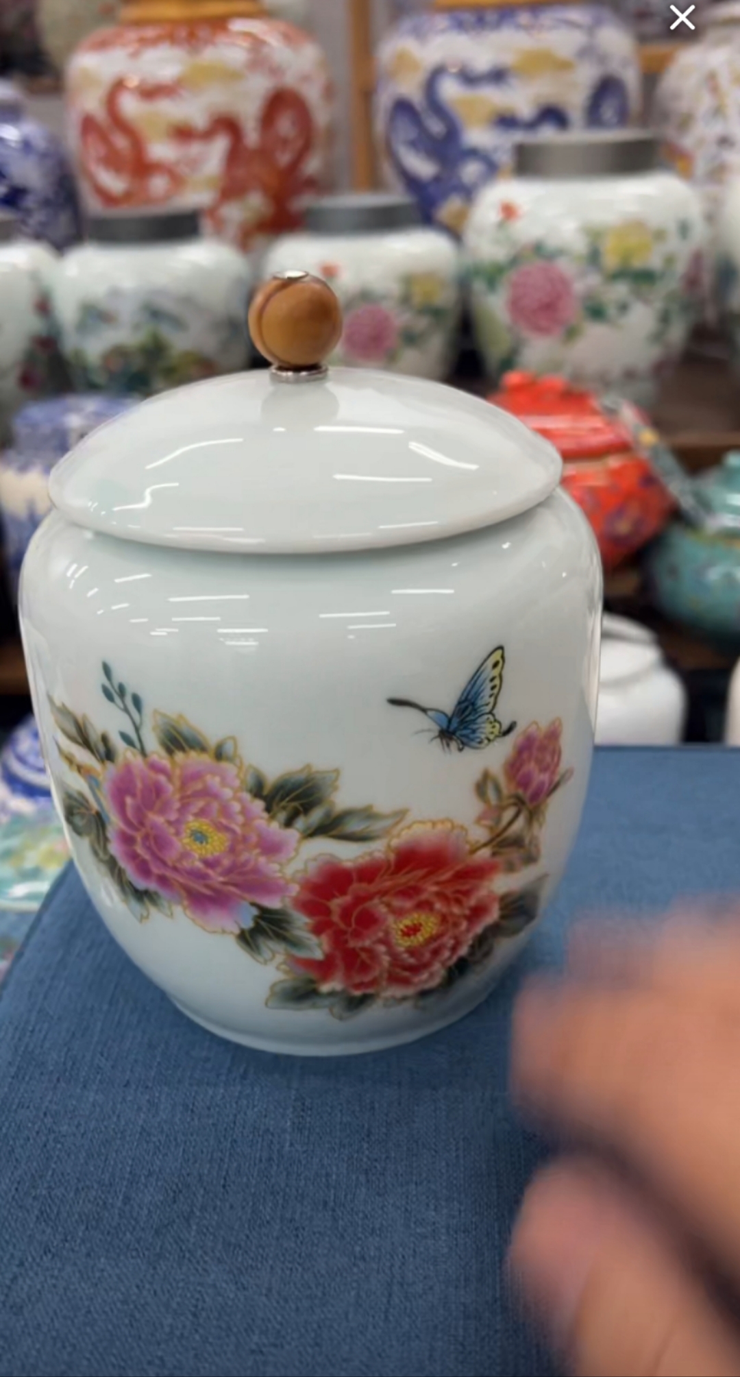 高端蝶恋花牡丹花茶叶罐