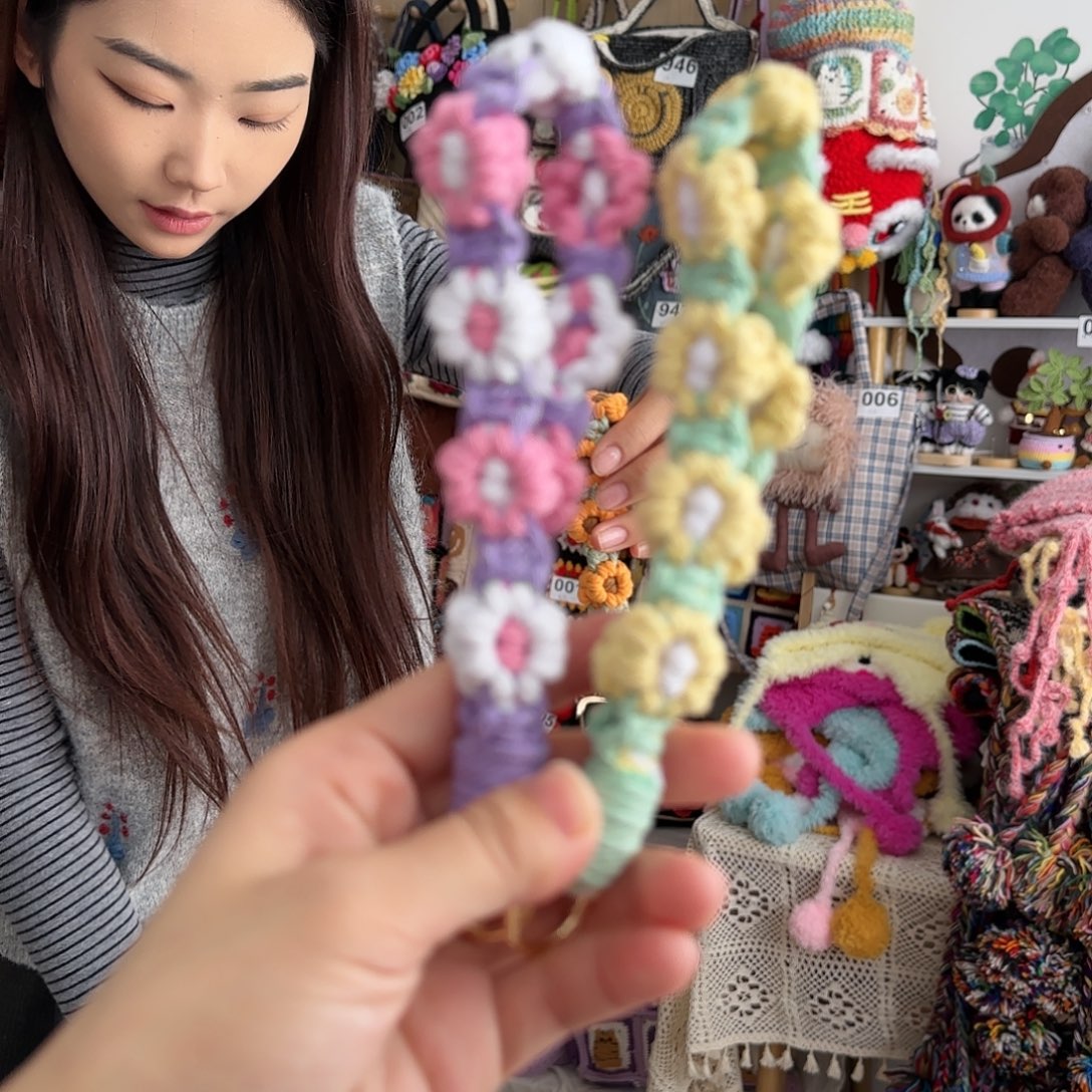 棉手机链2条装棉绳