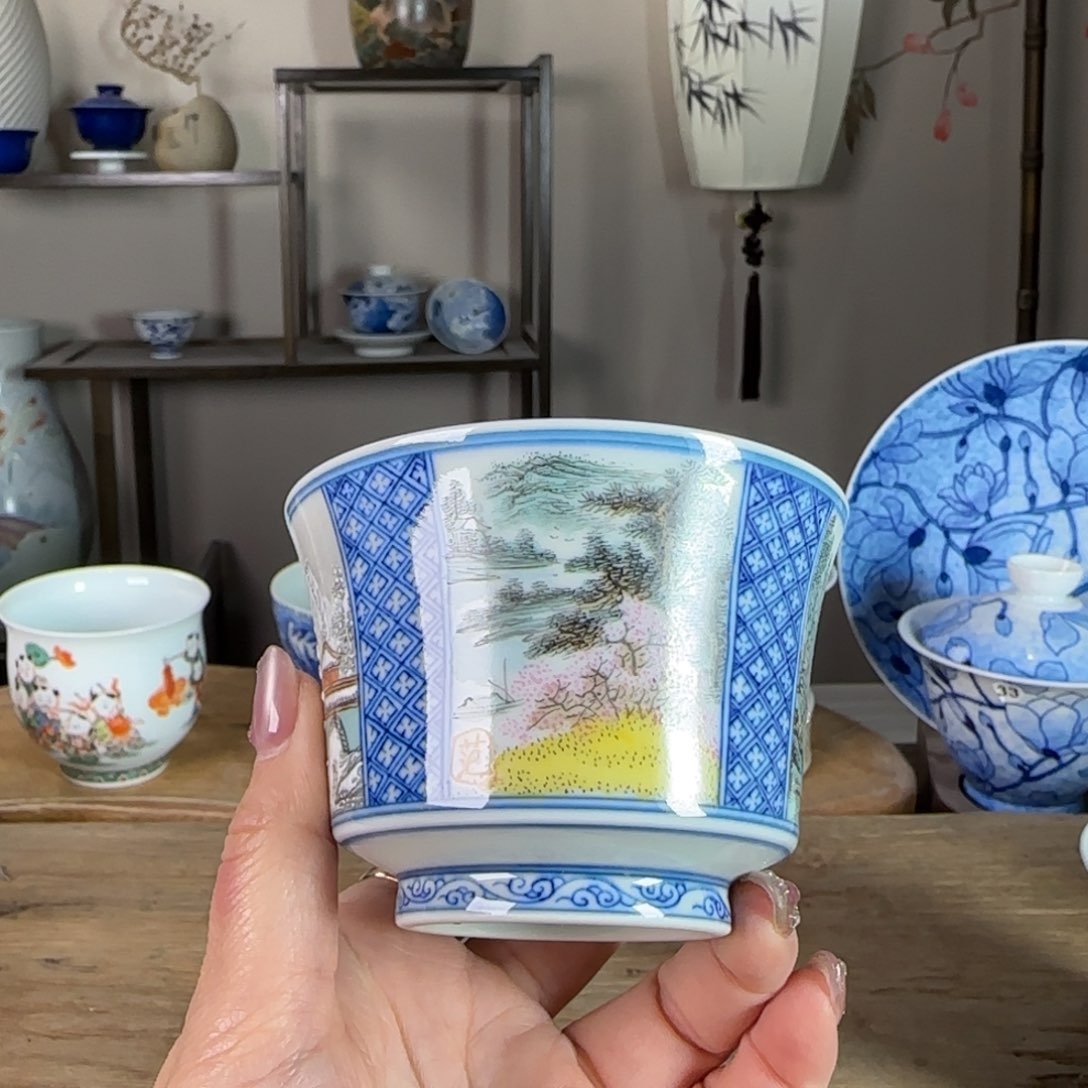 杯景德镇陶瓷柴烧多人