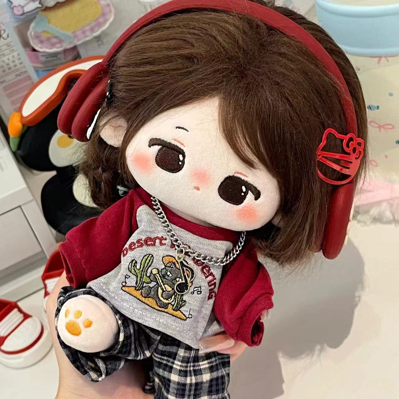 20cm娃衣棉花娃娃衣服港式复古套装休闲卫衣公仔无属性换装现货