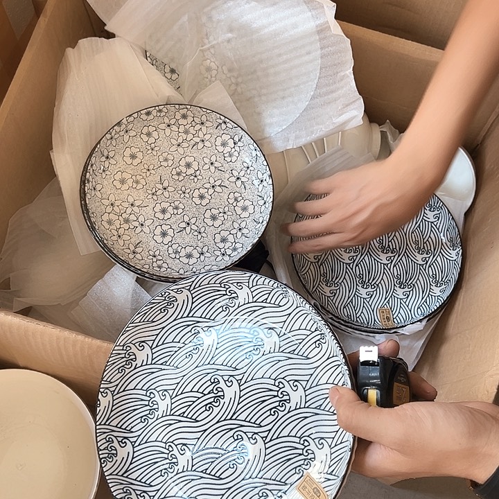 正品 盘子混装4只陶瓷