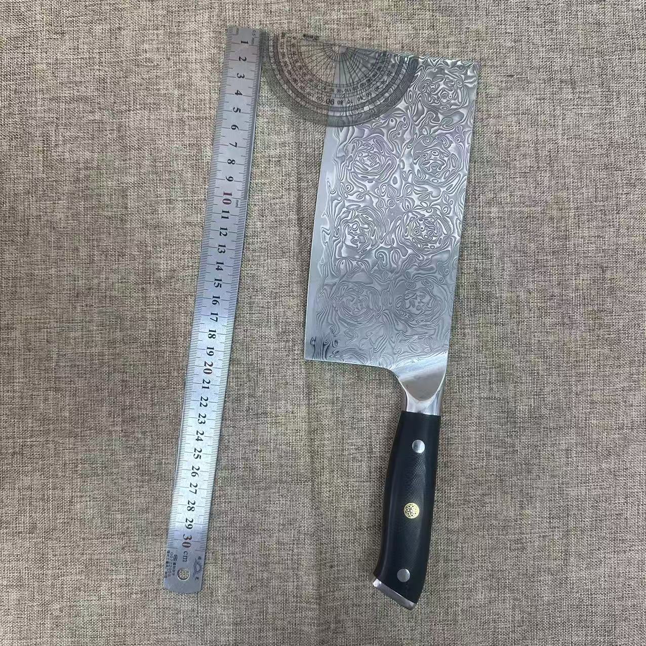 CC菜刀玫瑰纹黑柄