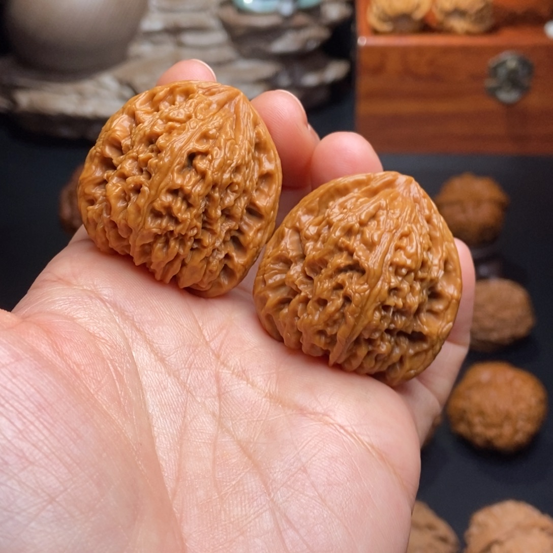 吊坠文玩核桃38尺全品凹底南将石