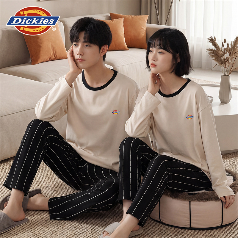 Dickies秋冬季2025新款男女款睡衣柔软亲肤可外穿情侣款家居服女