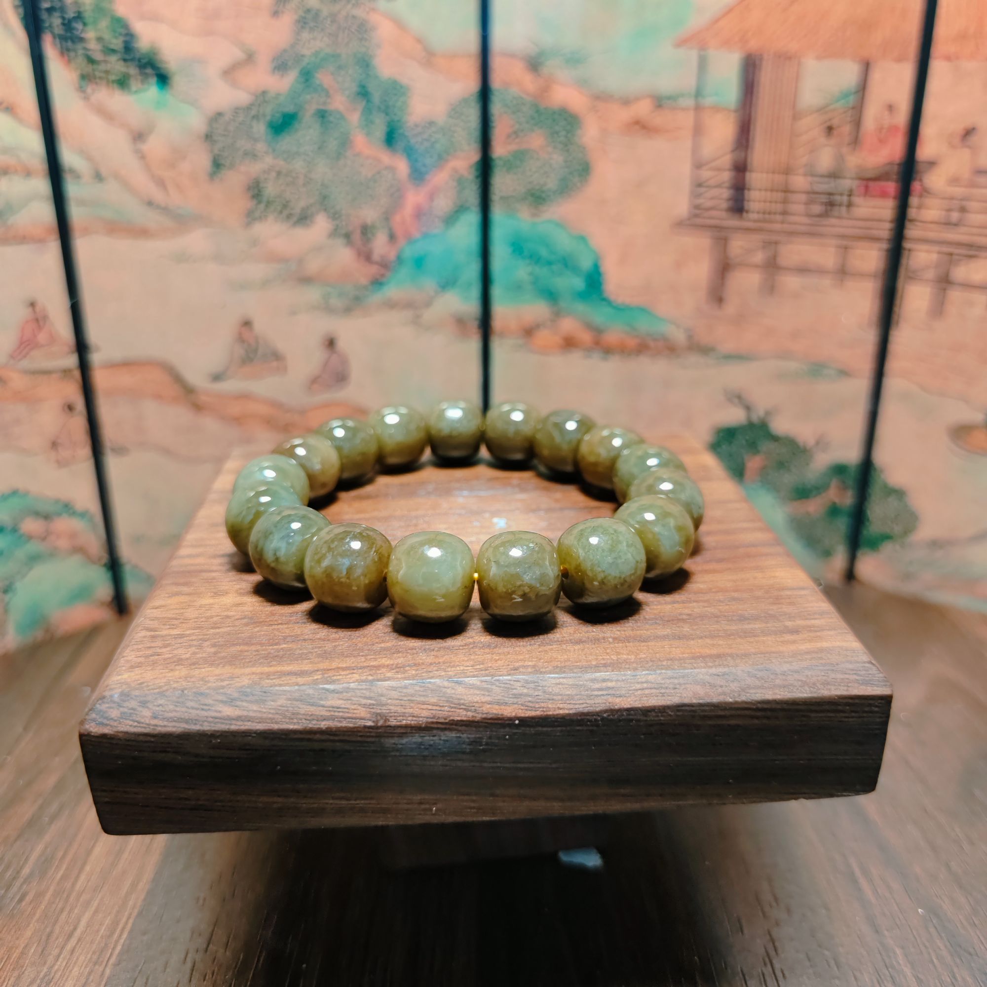 K和田玉桶珠手串（卡12）0852