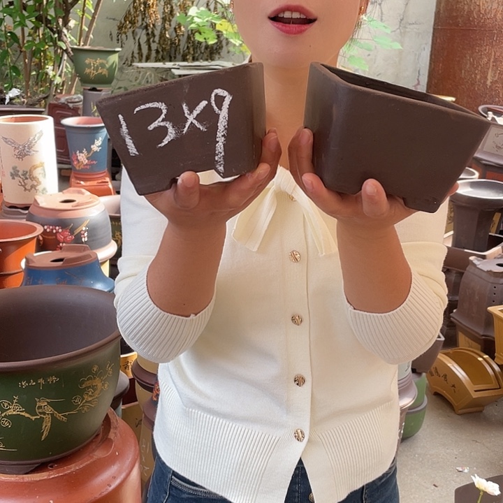 13+13四方花盆紫砂花盆紫砂