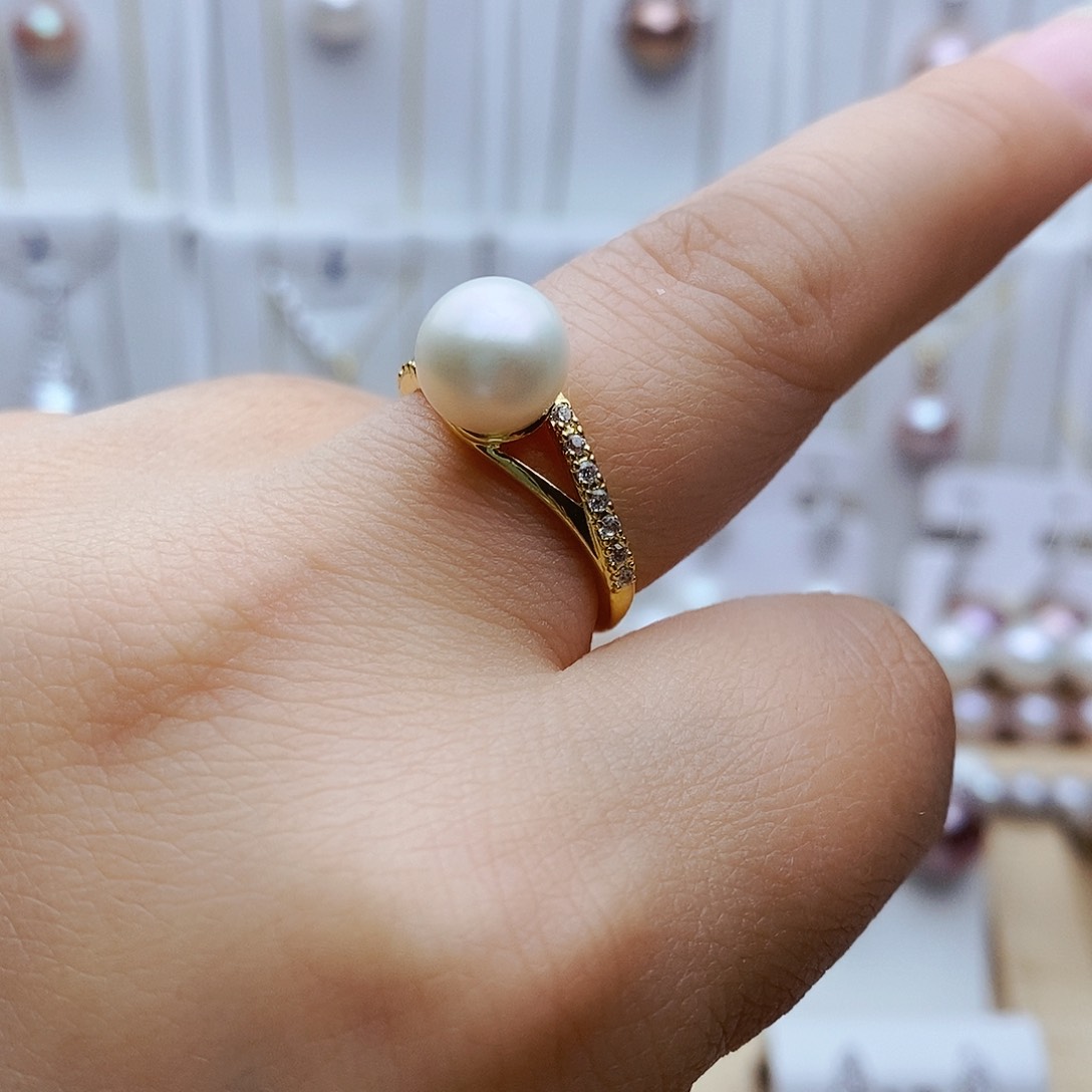 戒指合金淡水珍珠