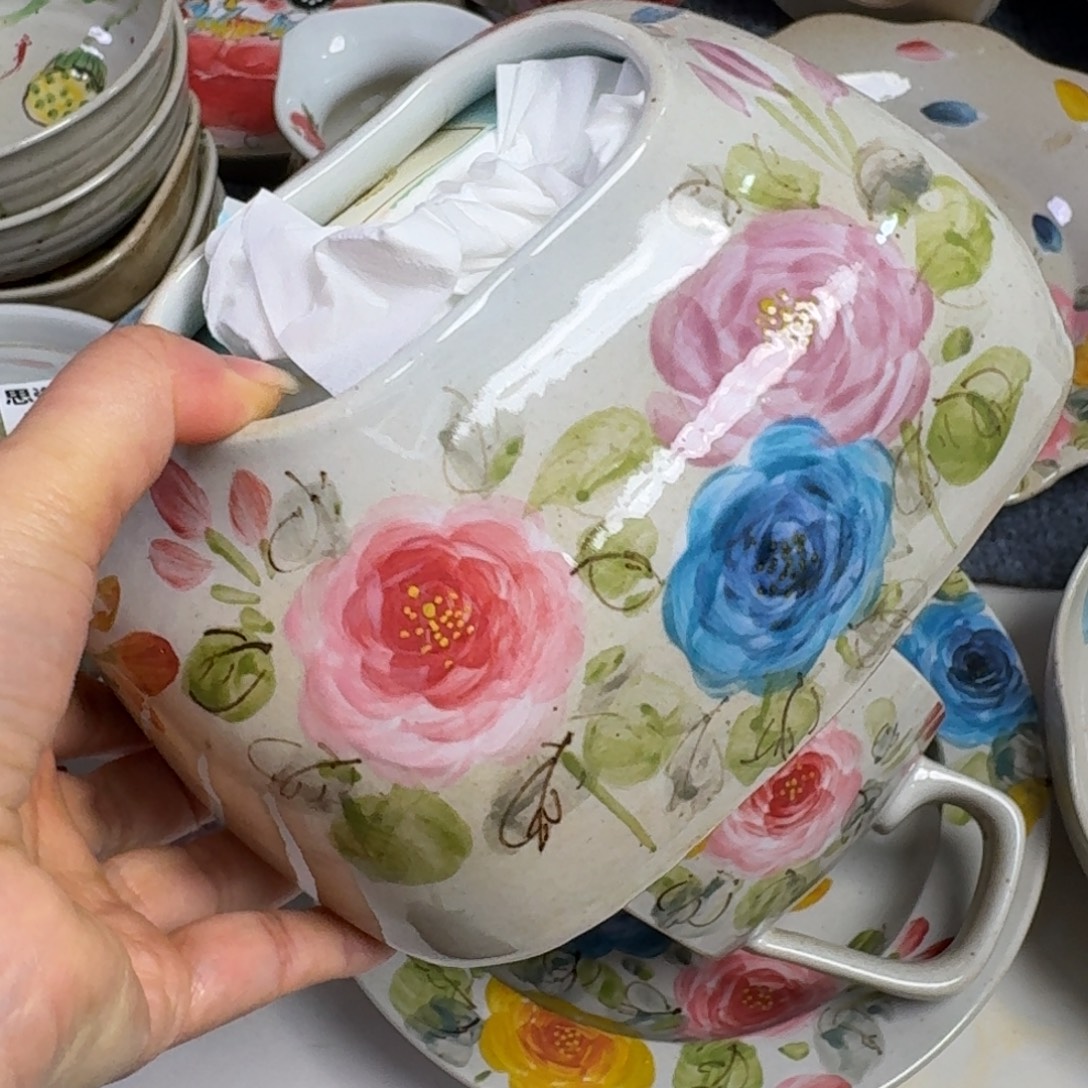 等***来纸巾盒景德镇高温陶瓷8888