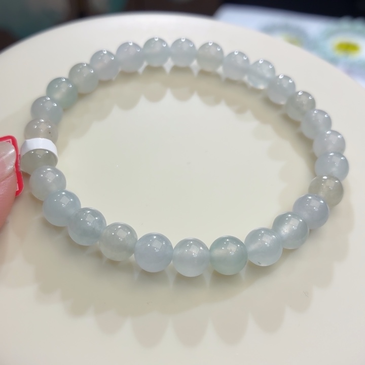 翡翠未镶嵌手链冰胶马卡龙卡6.8