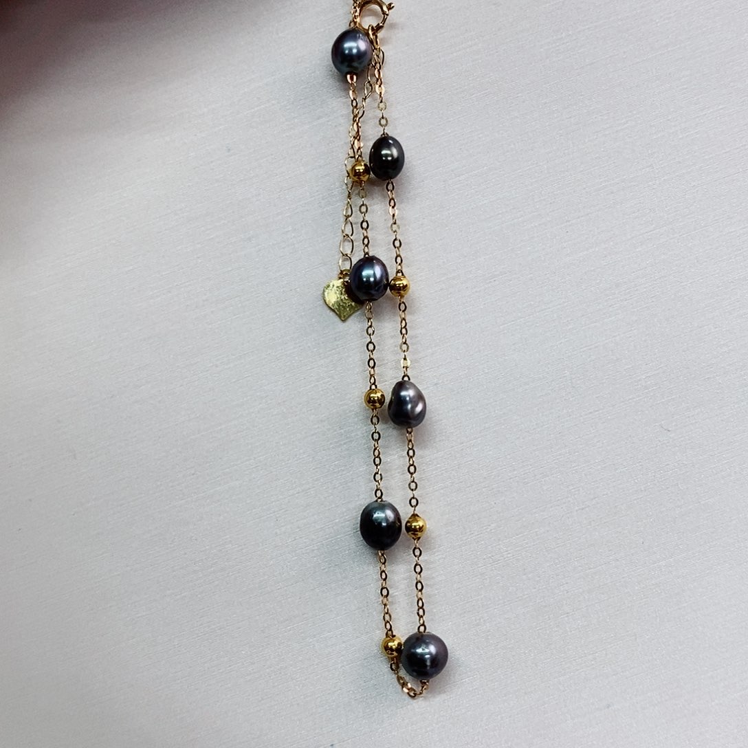 18K金镶嵌手串海水珍珠ke shi