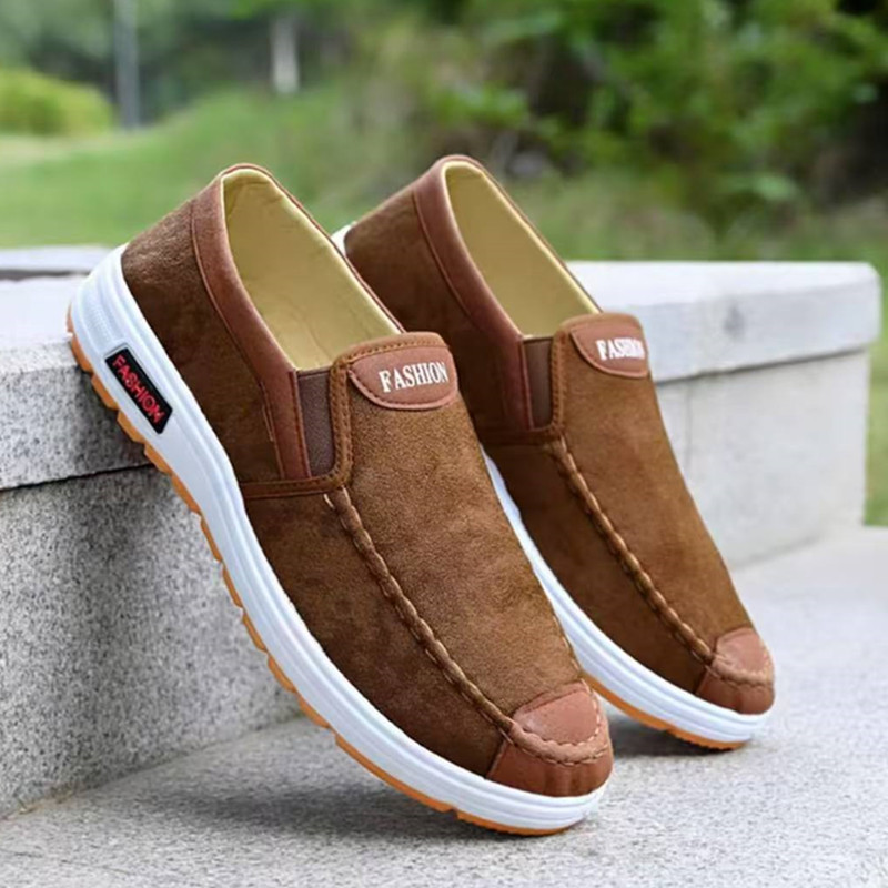 老北京布鞋布鞋耐磨牛筋底鞋防滑中老年爸爸鞋男士休闲一脚蹬透气