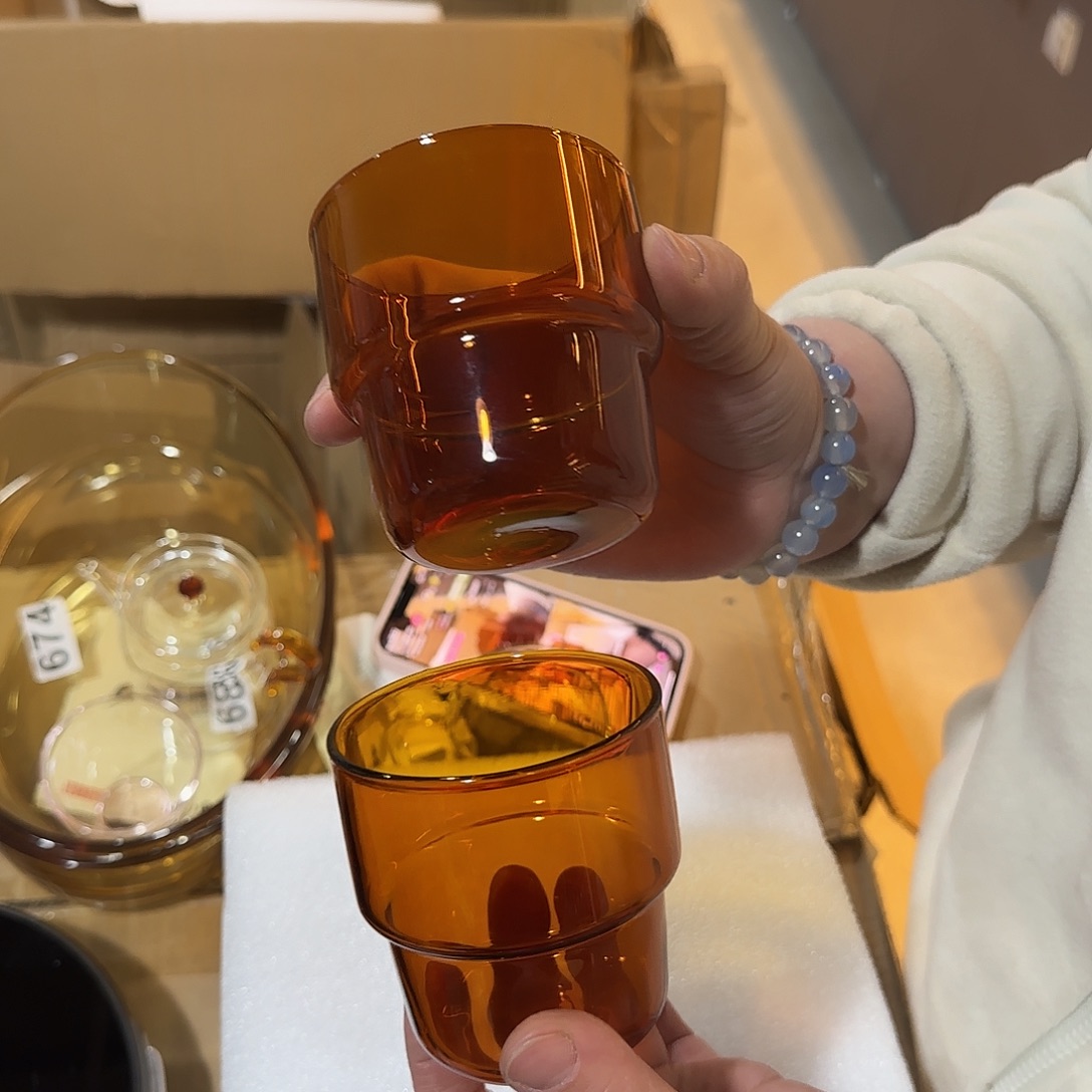168号高硼硅咖啡杯琥珀两只