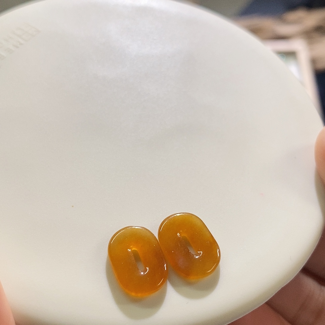 翡翠未镶嵌挂件福贝一对