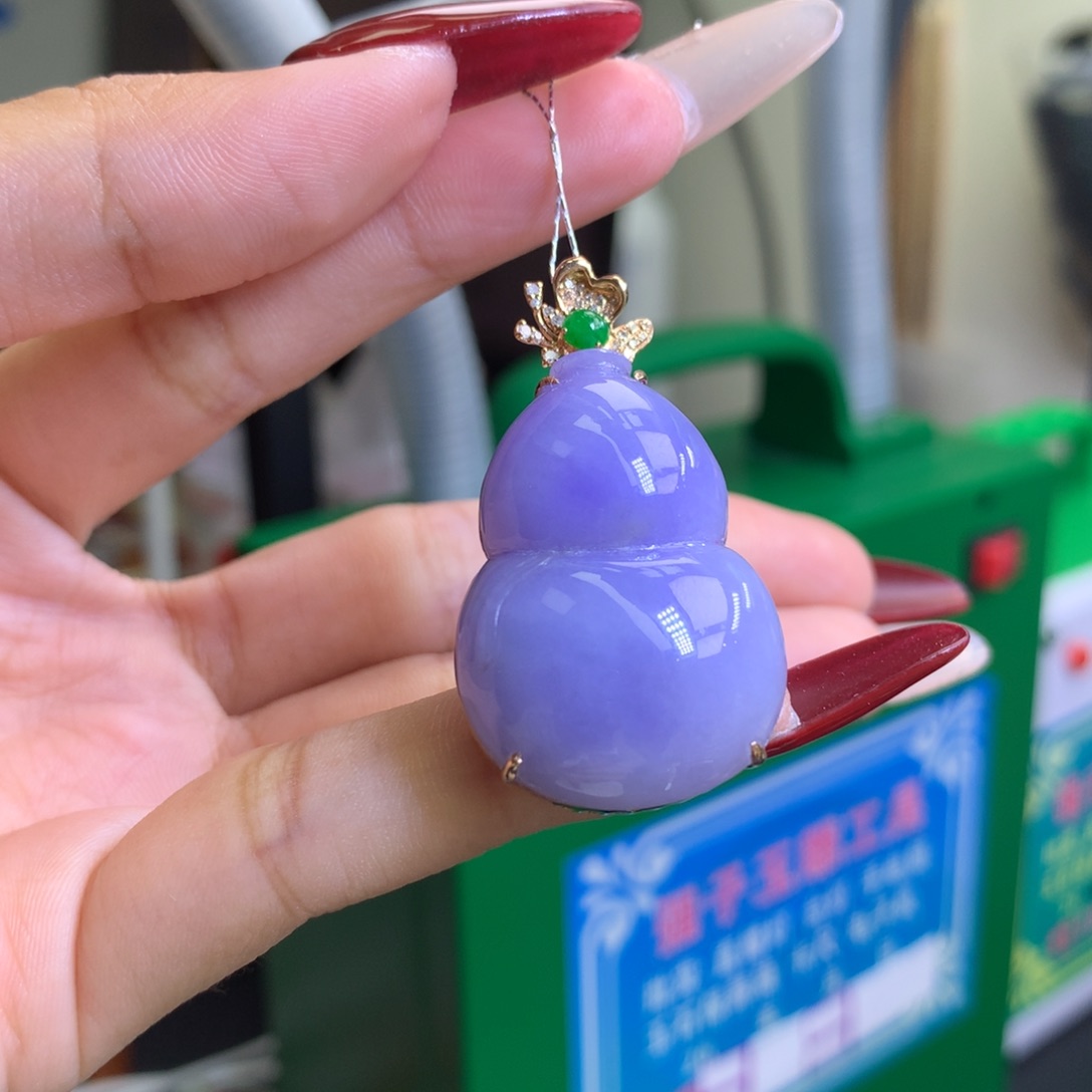 翡翠颈饰18K金镶嵌龙*嘉天然