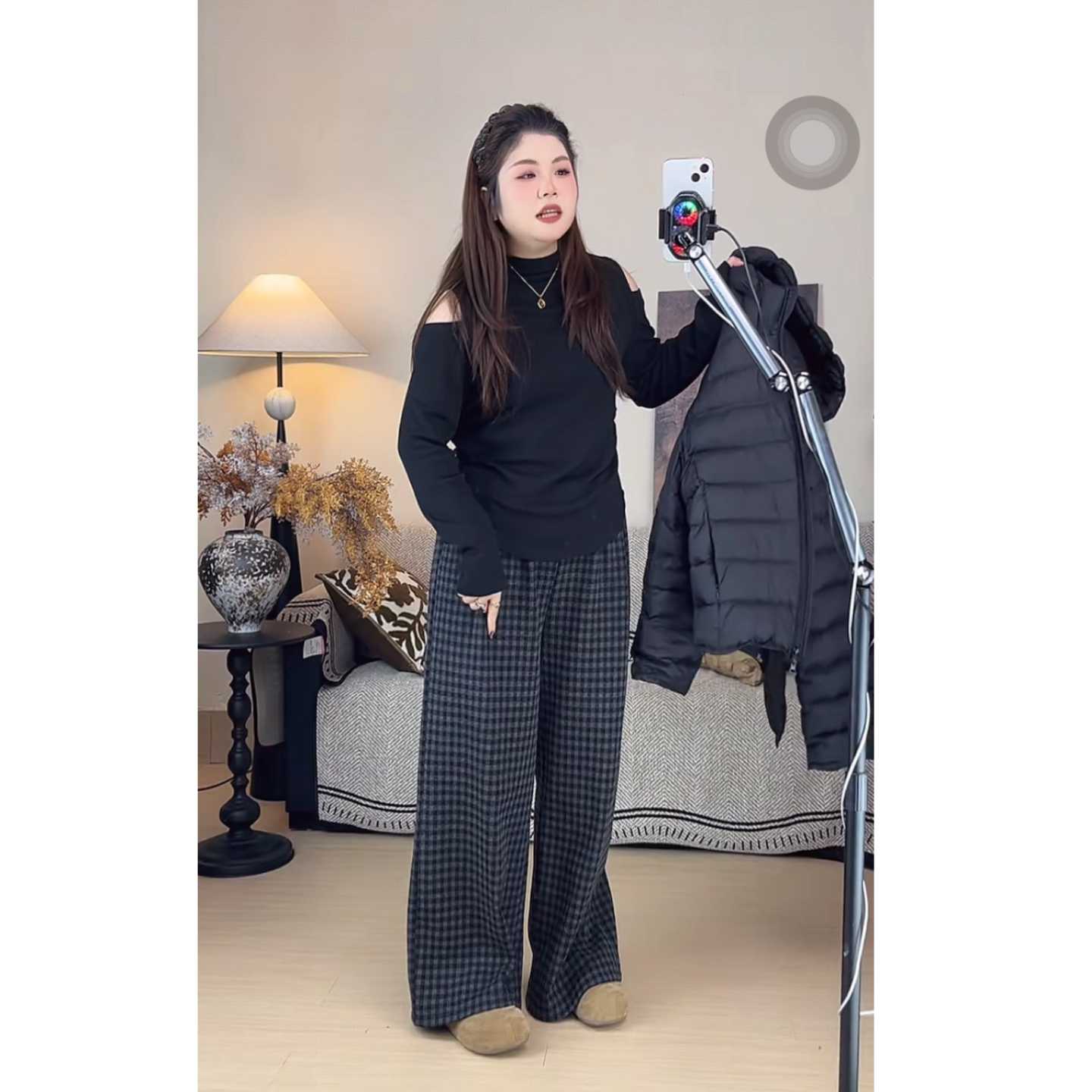 大码女装新款半高领露肩保暖加厚可外穿百搭洋气精致内搭女打底衫
