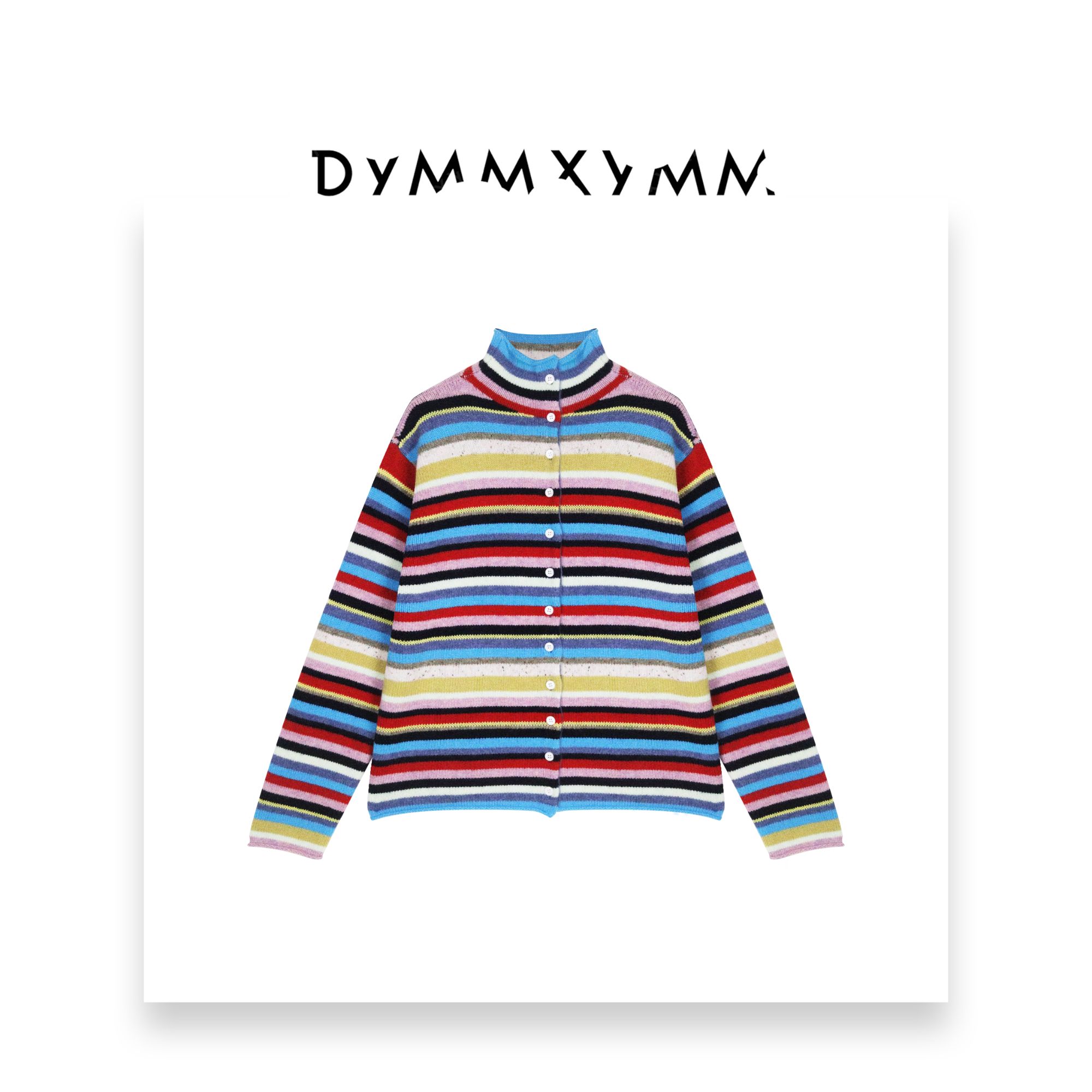 【DYMMXYMM】-《彩虹糖》-.彩色条纹多扣针织上衣-5FW-W251080