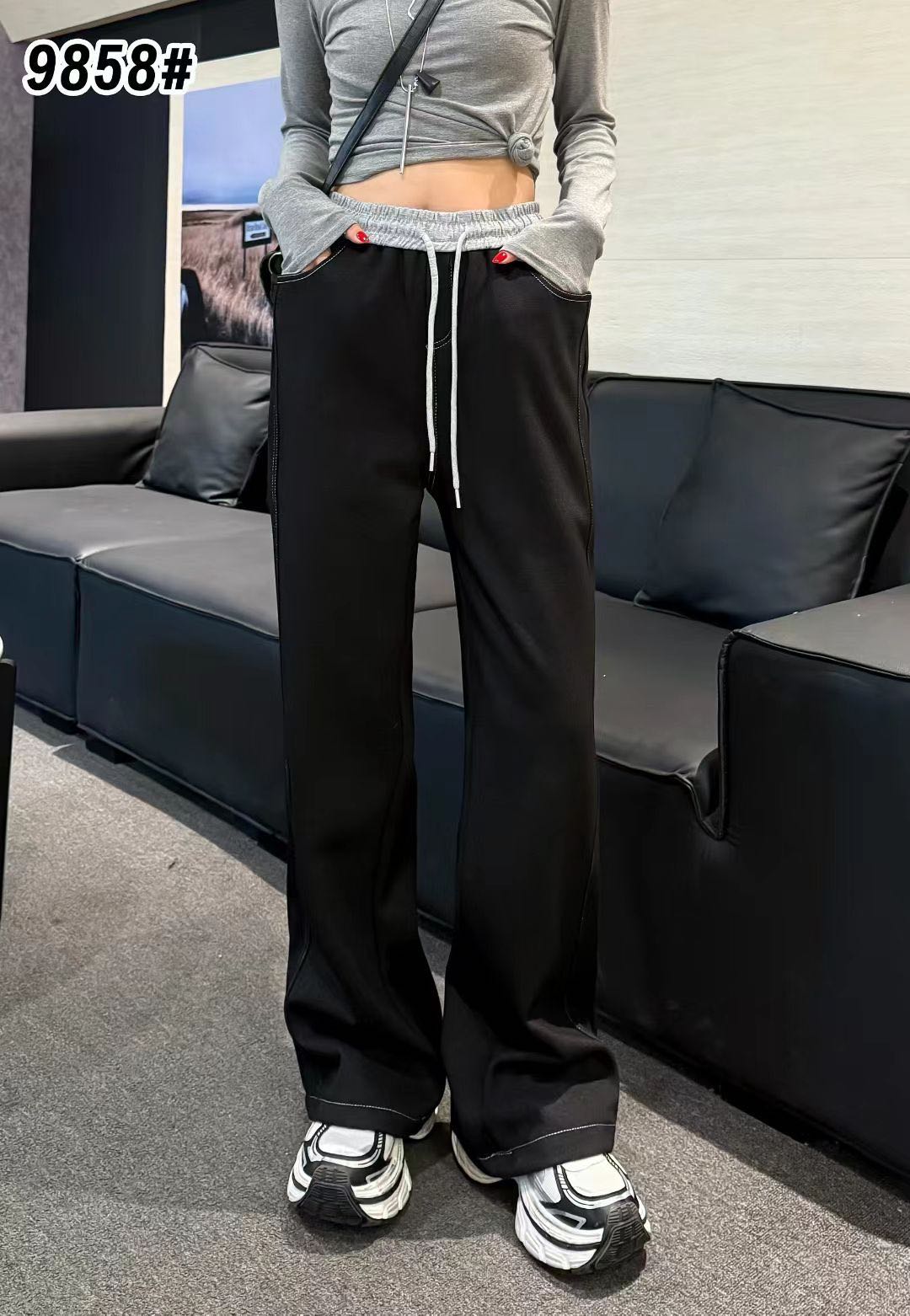 9858#时尚大码女裤