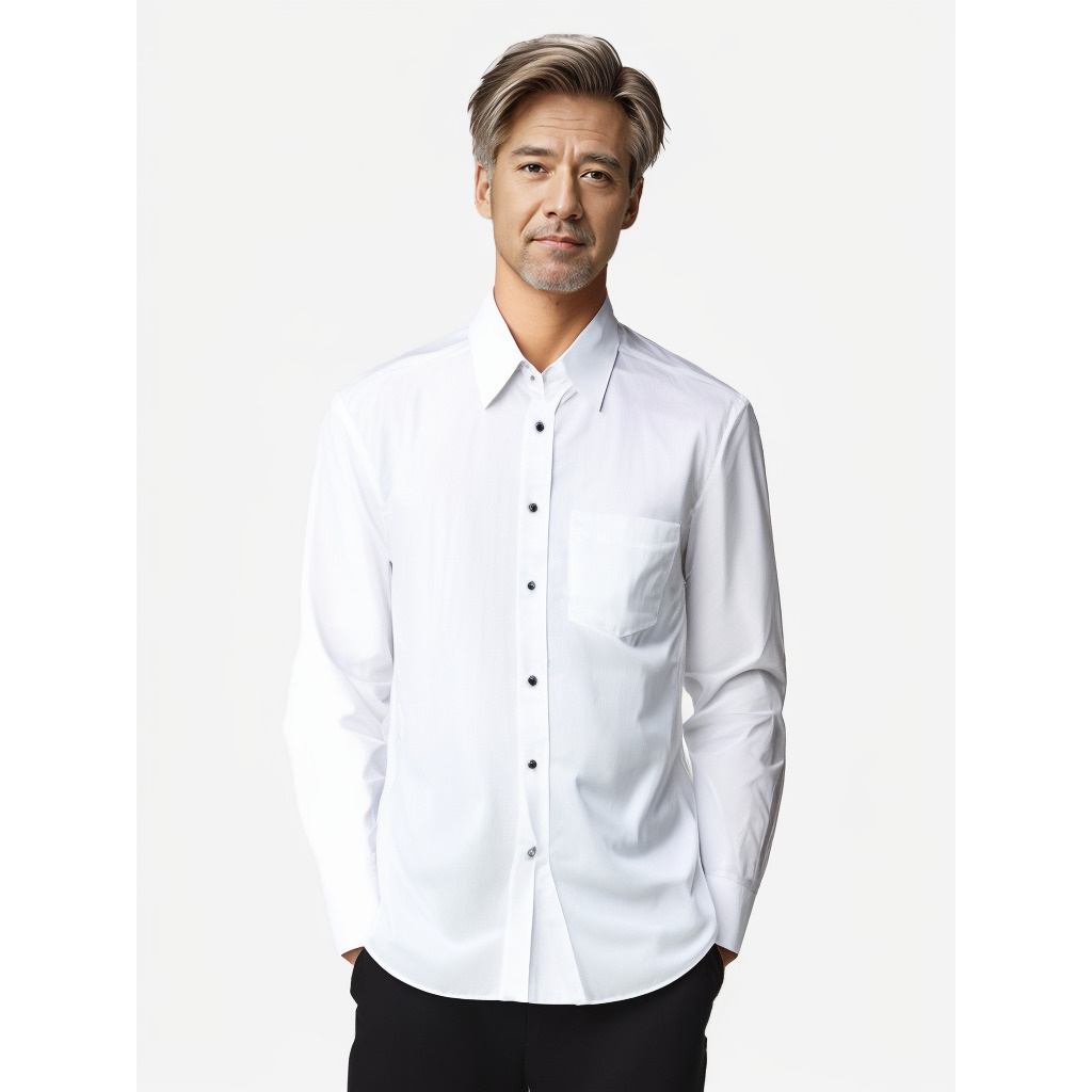 {601-800}长袖衬衣牌牌库存尾货衬衫休闲衬衣白色时尚透气简约