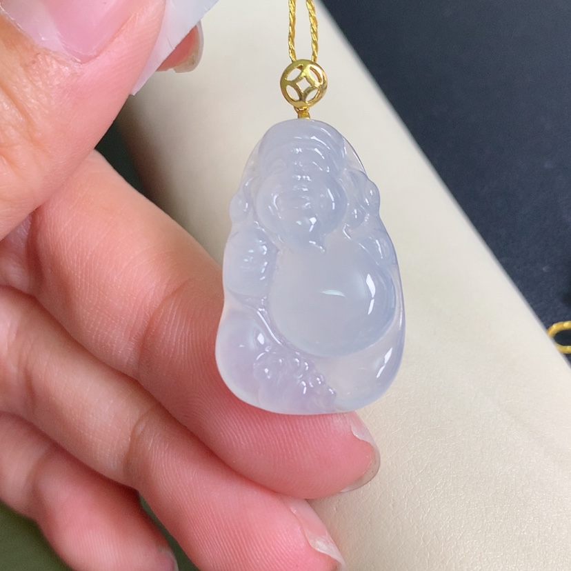 【闪购商品】翡翠颈饰18K金镶嵌财神