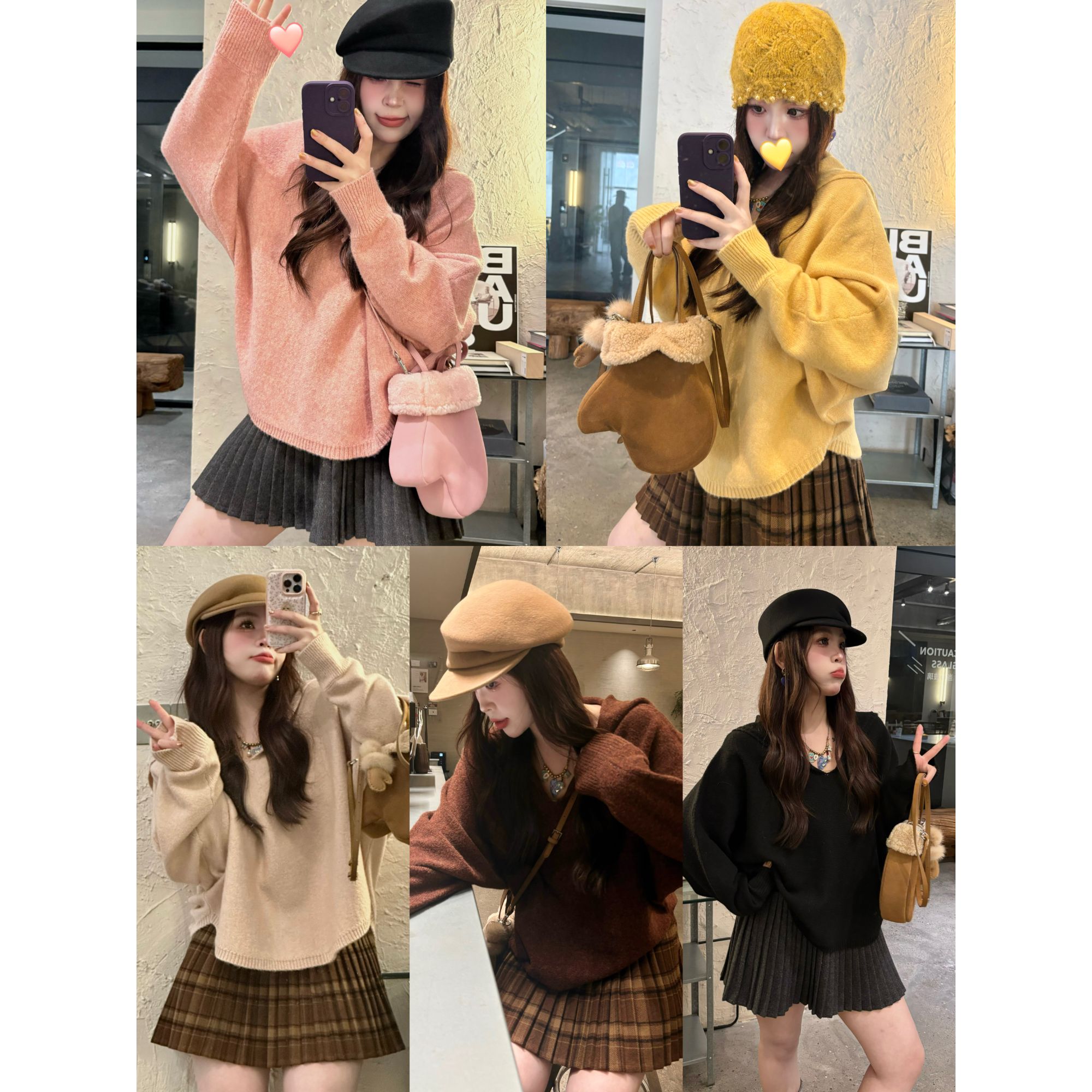 晶咕【暖日序章】海军领宽松针织长袖毛衣