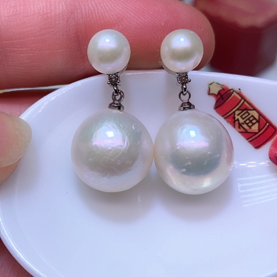 淡水珍珠耳饰银S925镶嵌