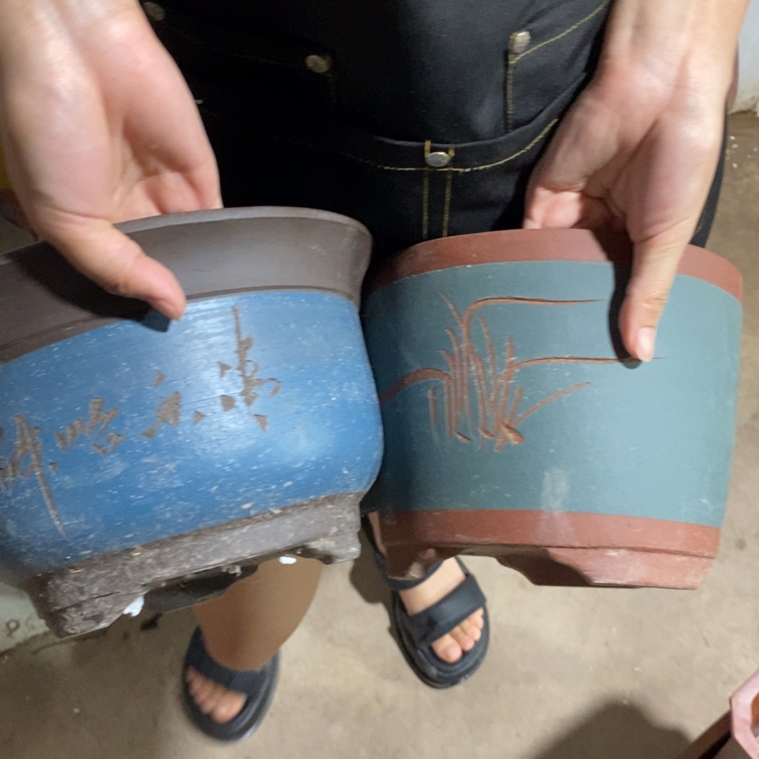 紫砂花盆瑕疵口径口径