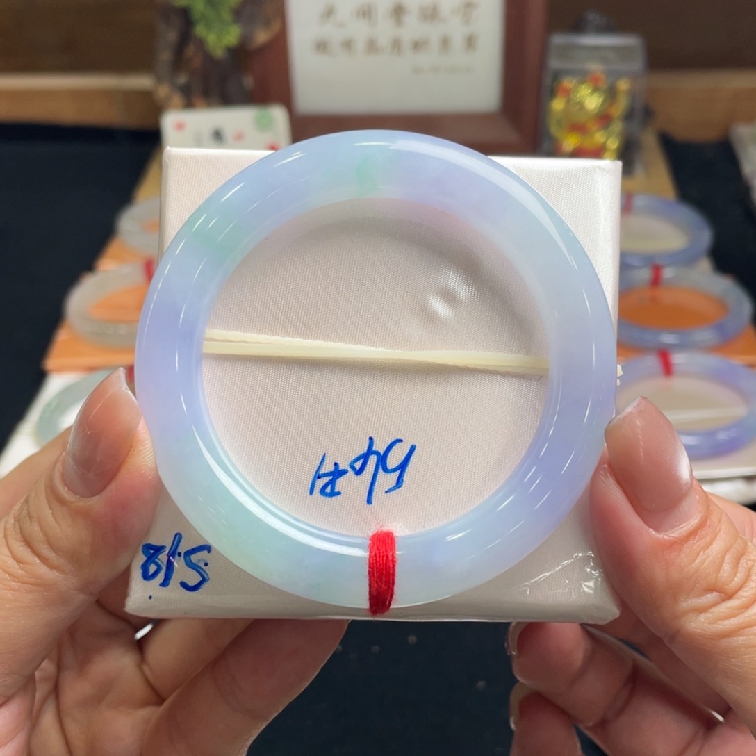 翡翠未镶嵌手镯翡翠54.6圆条