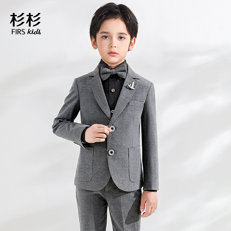 FIRS kids/杉杉礼服婚礼男童休闲风小西装套装学院风帅气礼服秋冬