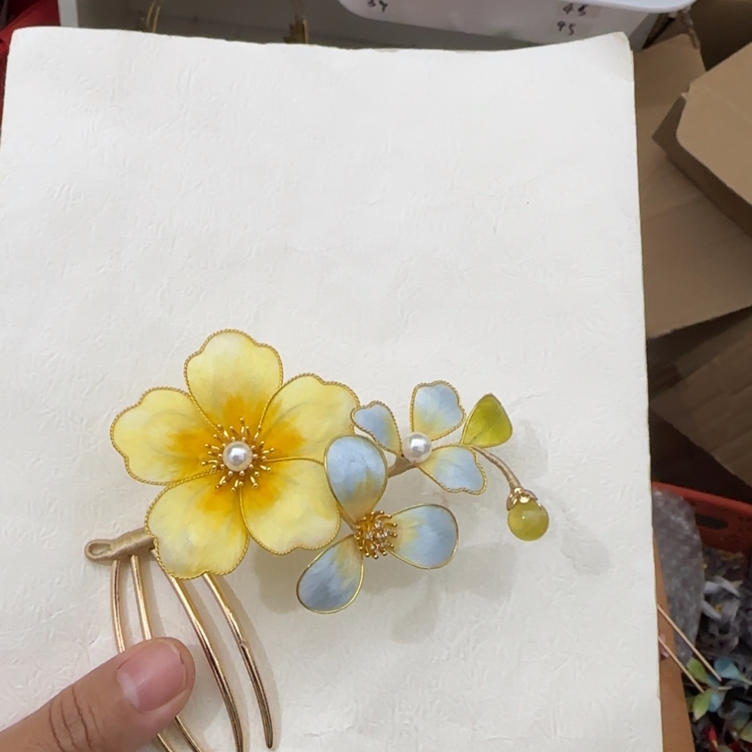 仿珍珠合金绒花现货