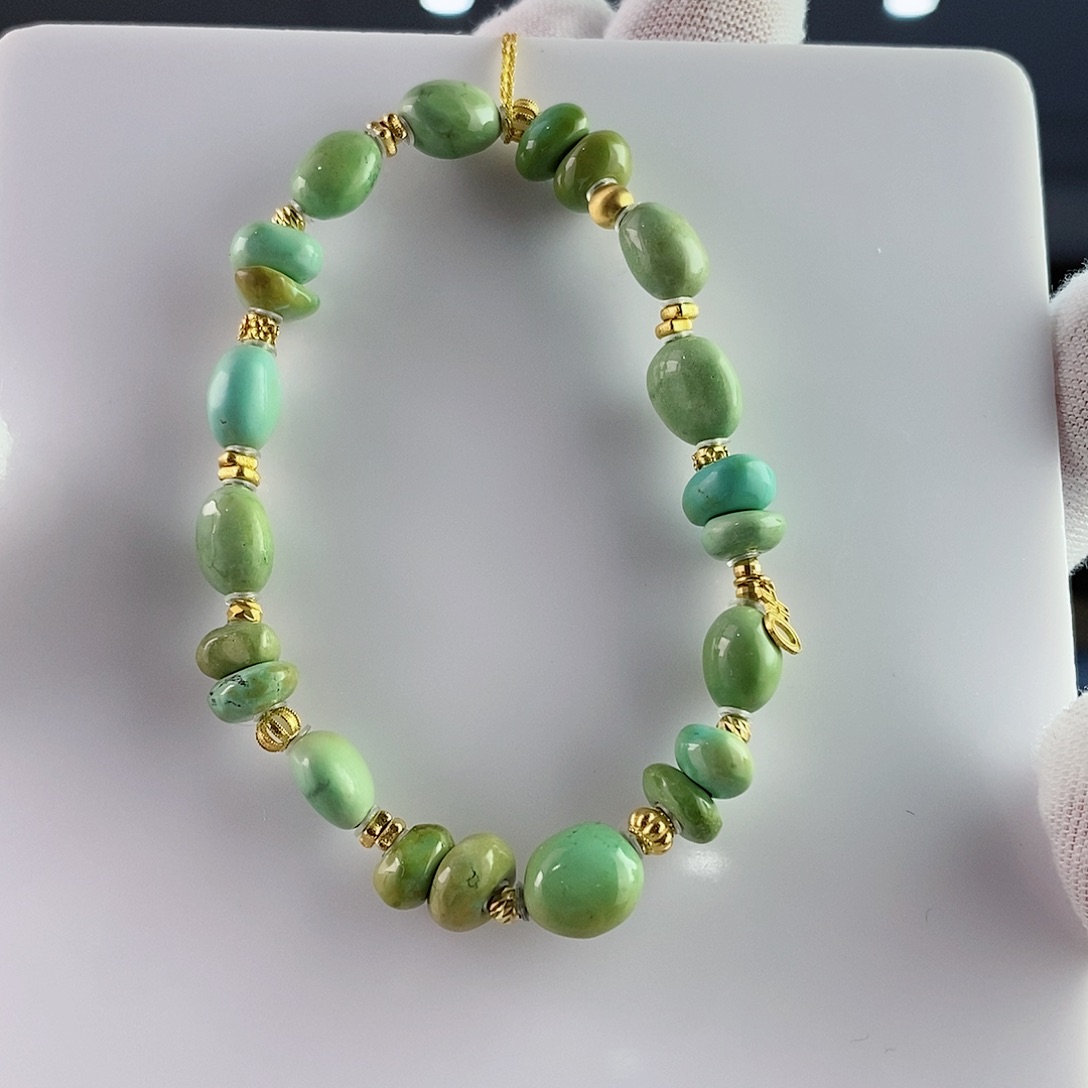 绿松石珠宝奇石18K金镶嵌