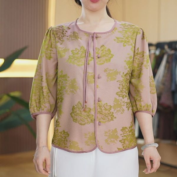 [杭锦绸装原创]高档新款云锦提花衬衫