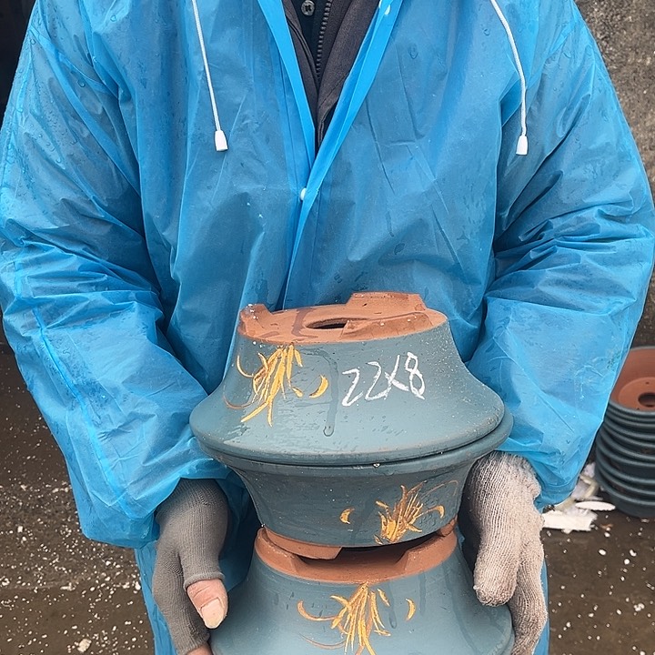 紫砂紫砂花盆和小