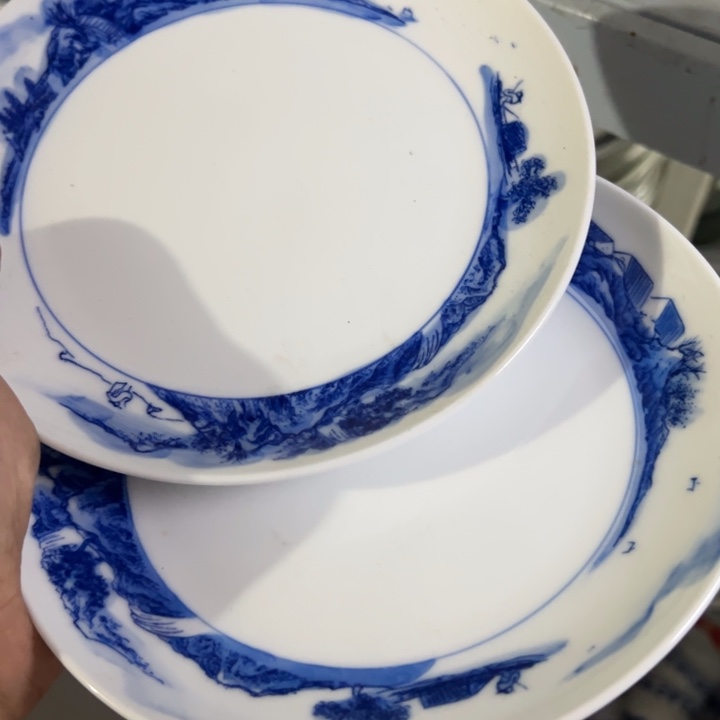 七寸山水手绘微瑕