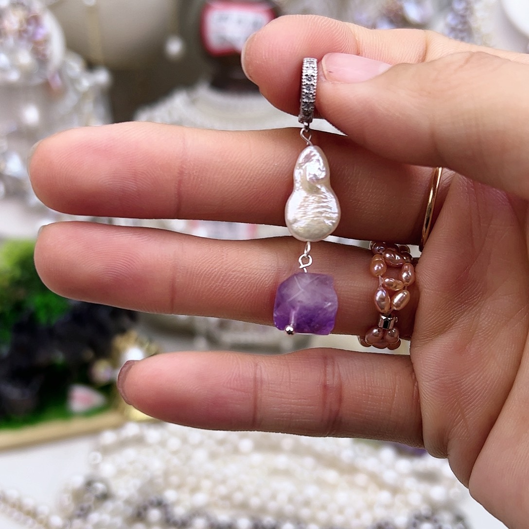 淡水珍珠颈饰银S925镶嵌