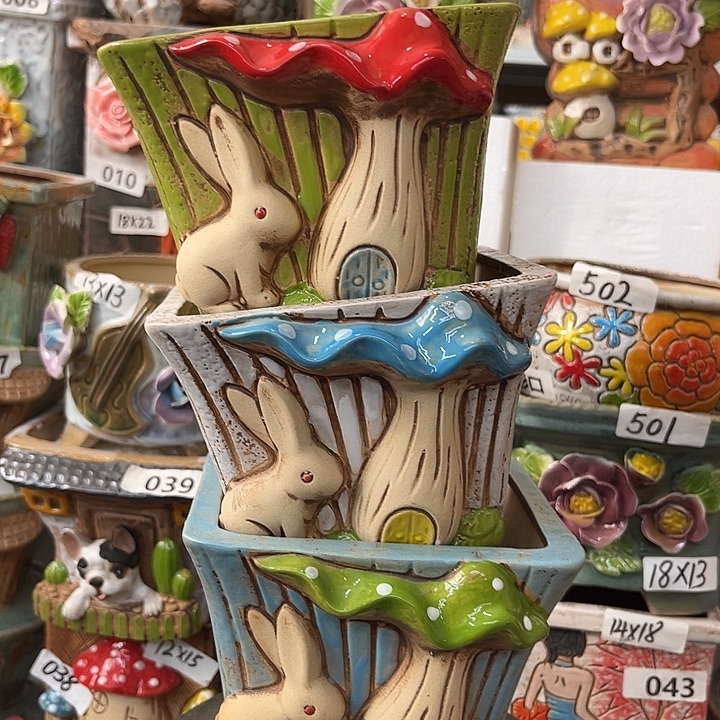 粗陶材质多肉花盆