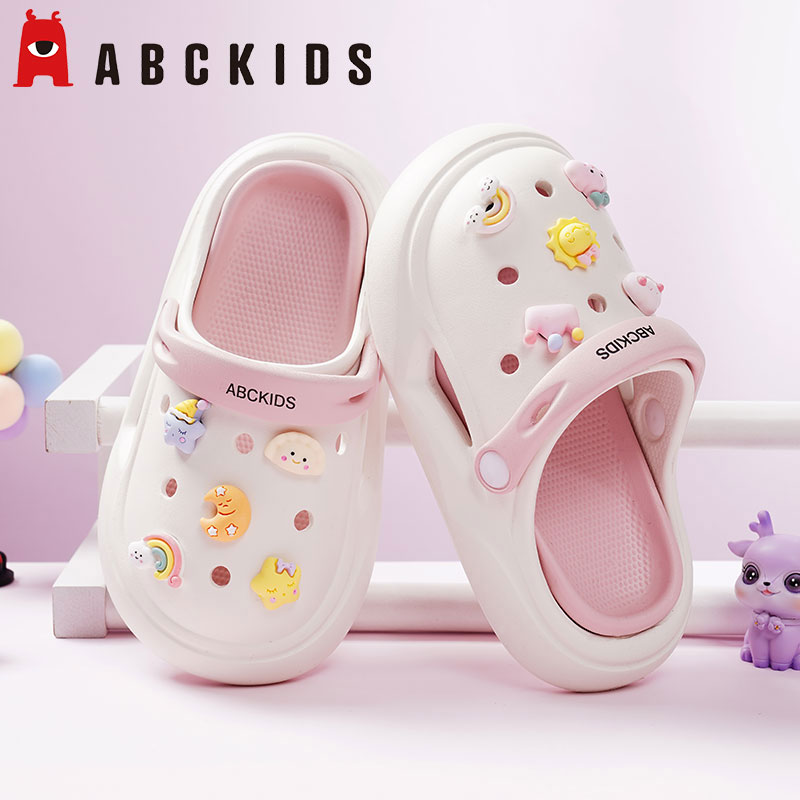 Abckids儿童拖鞋女童洞洞鞋女孩中大童防滑洋气外穿亲子沙滩凉鞋