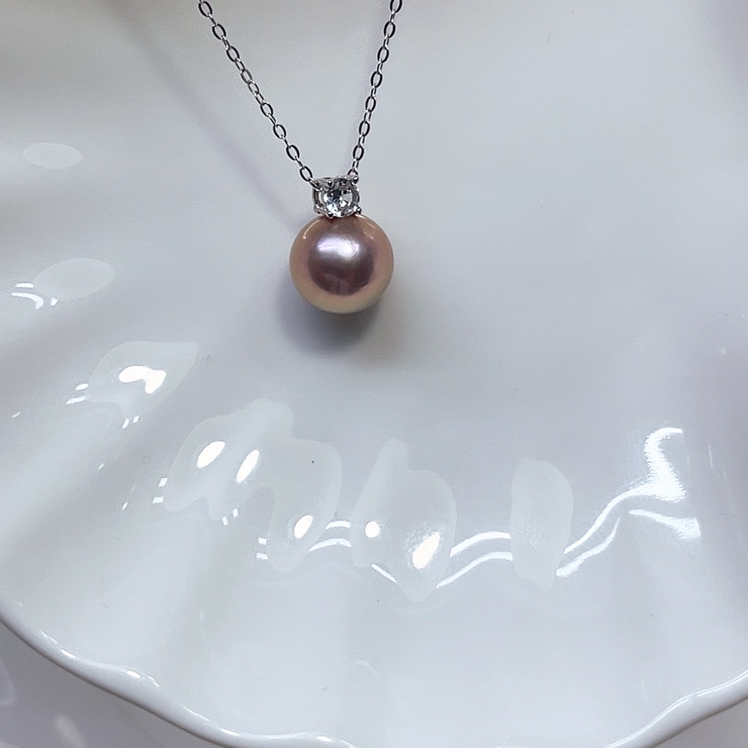 欧***拉淡水珍珠银S925镶嵌颈饰