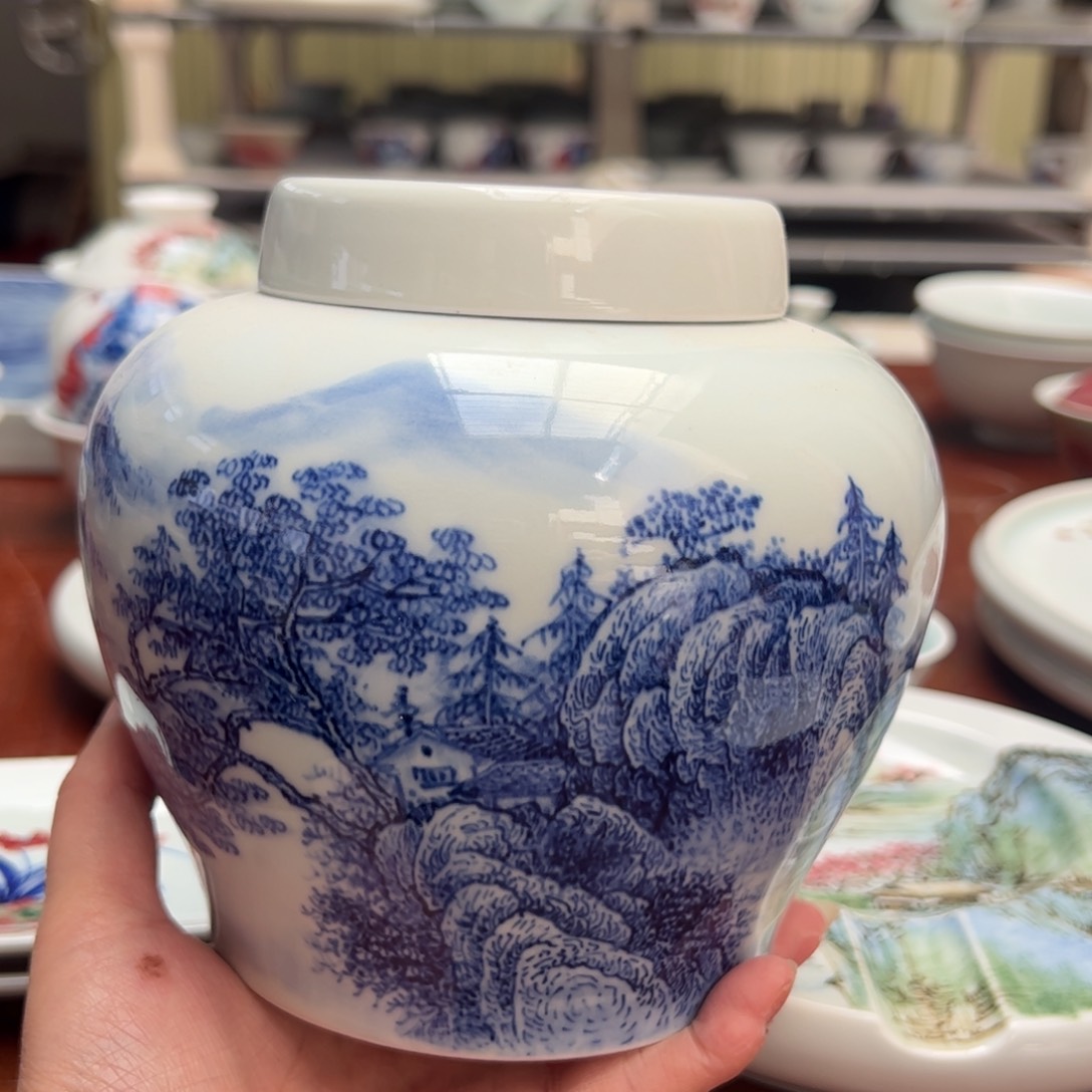 杯原矿青花釉里红瓷器开窑